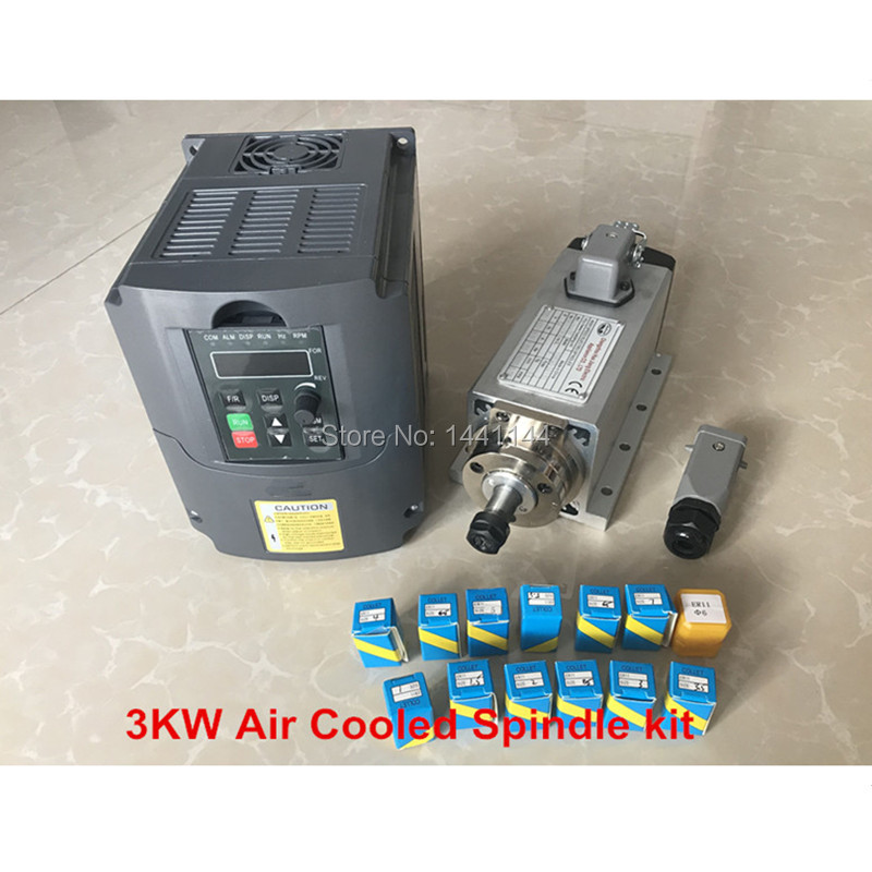 Er20 Collet Chuck Spindle Motor 220V - Air Cooled Spindle 3KW 220V/380V Motor
