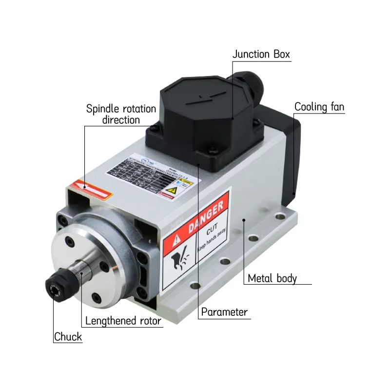 High Speed 1.5KW 2HP Air Cooli - Er20 Collet Chuck Spindle Motor 220V recension och pris